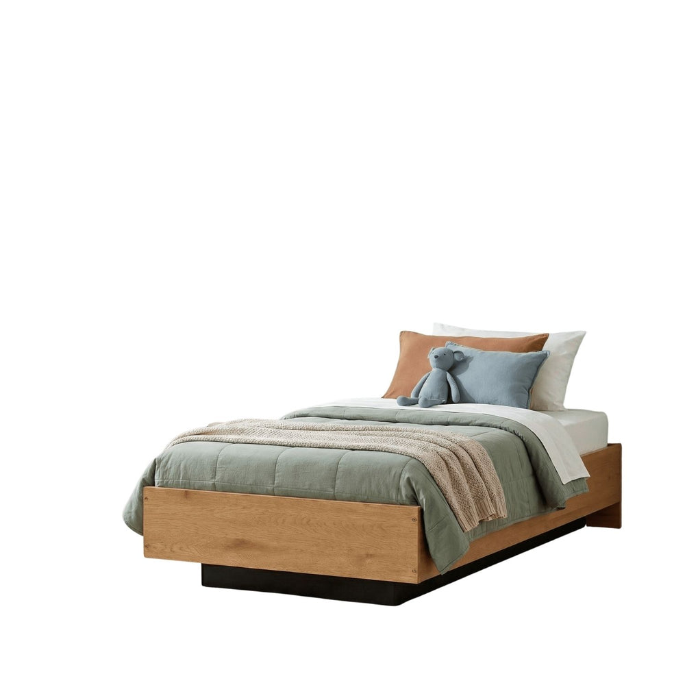 Single Gas Lift Ottoman Bed with Storage in Natural Pine