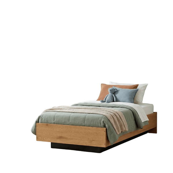 Single Gas Lift Ottoman Bed with Storage in Natural Pine