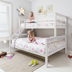 Hanna Triple Bunk Bed with Single and Double Bed - White