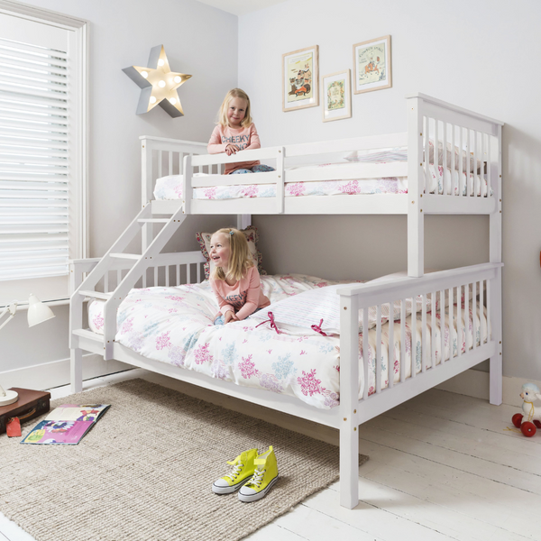 Hanna Triple Bunk Bed with Single and Double Bed - White