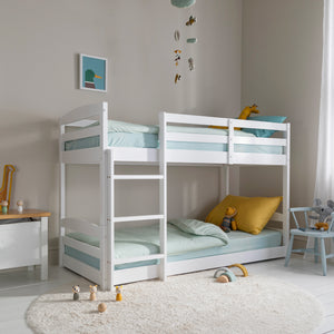 Shorty Bunk Bed Splits into Toddler and Day Bed in White