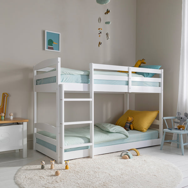 Shorty Bunk Bed Splits into Toddler and Day Bed in White