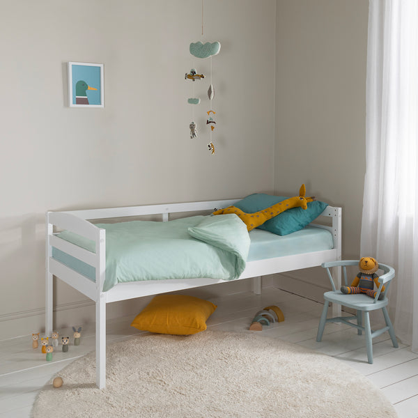 Shorty Bunk Bed Splits into Toddler and Day Bed in White