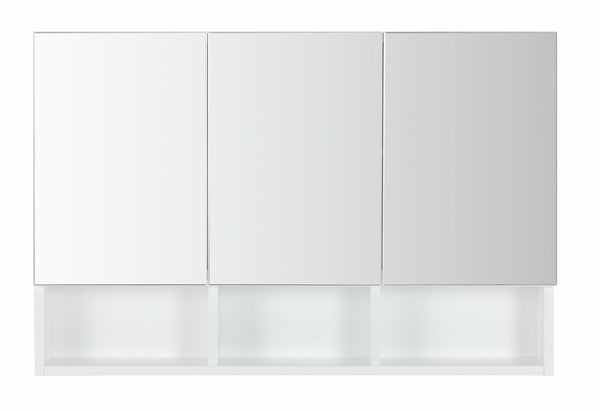 3 Door Mirrored Wall Cabinet - White 17143582