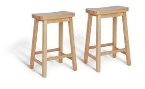 Habitat Pair of Saddle Bar Stools - Natural 18686086