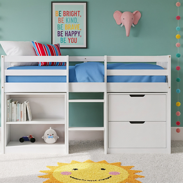 Sleepstation Shorty Cabin Bed in White - 1JN-1-W