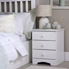 Nordic 3 Drawer Bedside Table - White 13634569