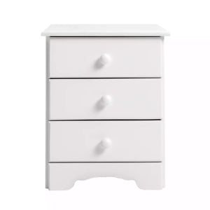 Nordic 3 Drawer Bedside Table - White 13634569