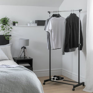 Single Clothes Rail - Black and Chrome 13447299