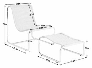 Habitat Ronan Chair & Footstool - Natural 14076102