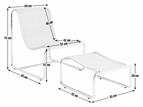 Habitat Ronan Chair & Footstool - Natural 14076102