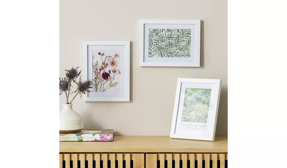 White Wooden 3 Pack Picture Frames - Mixed Size 14078021