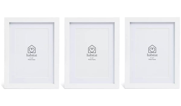 White Wooden 3 Pack Picture Frames - Mixed Size 14078021