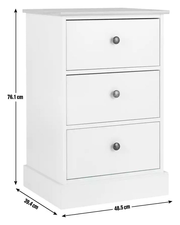 Kensington Bedside Table - Soft Grey&Oak Effect 16066103