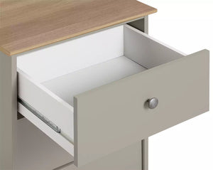 Kensington Bedside Table - Soft Grey&Oak Effect 16066103