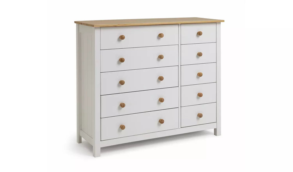 Scandinavia 10 Drawer Chest - Pine & White 18397313