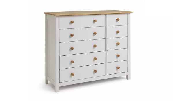 Scandinavia 10 Drawer Chest - Pine & White 18397313