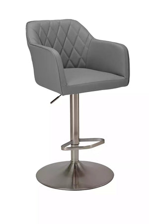 Ellington Quilted Faux Leather Bar Stool - Grey 18885825