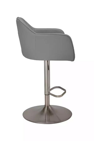 Ellington Quilted Faux Leather Bar Stool - Grey 18885825