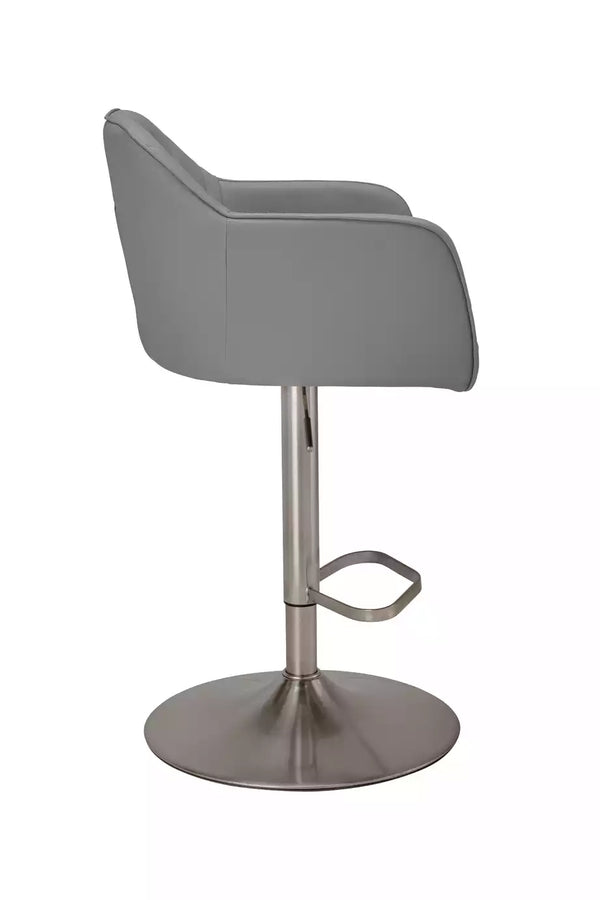 Ellington Quilted Faux Leather Bar Stool - Grey 18885825
