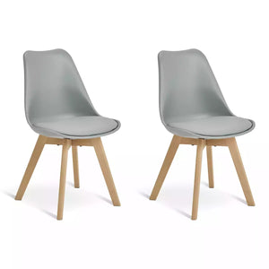 Habitat Jerry Pair of Dining Chair - Grey 19393732