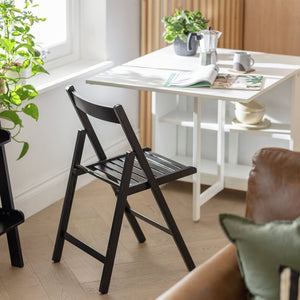 Habitat Solid Wood Folding Chair - Black 12990709