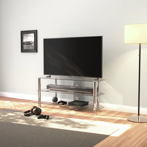AVF Clear Glass Up to 55 Inch TV Stand - Silver 17121762