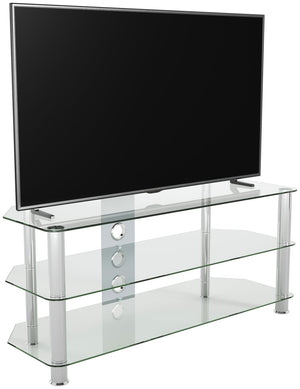 AVF Clear Glass Up to 55 Inch TV Stand - Silver 17121762