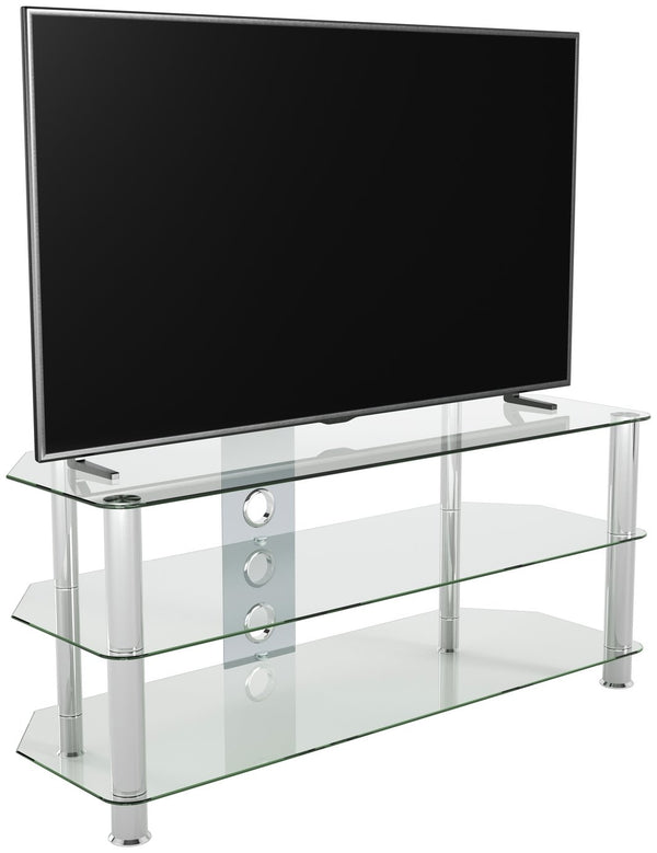 AVF Clear Glass Up to 55 Inch TV Stand - Silver 17121762