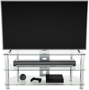 AVF Clear Glass Up to 55 Inch TV Stand - Silver 17121762