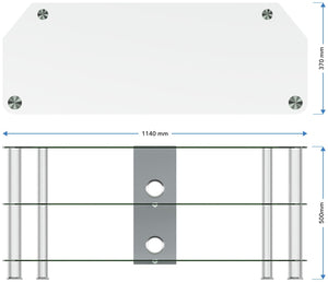 AVF Clear Glass Up to 55 Inch TV Stand - Silver 17121762