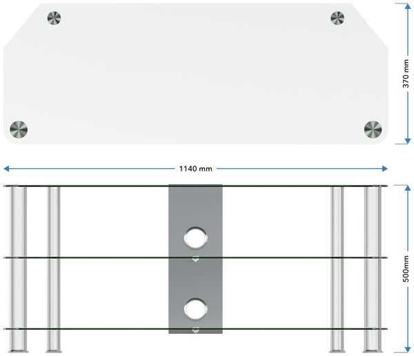AVF Clear Glass Up to 55 Inch TV Stand - Silver 17121762