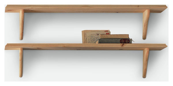 89cm Set of 2 Wooden Shelves - Pine 14194211