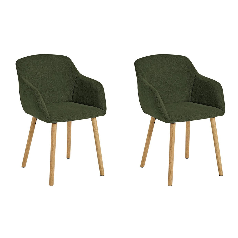 Alarik Pair of Fabric Dining Chairs - Green 17679283