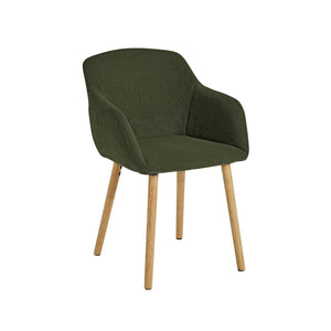 Alarik Pair of Fabric Dining Chairs - Green 17679283