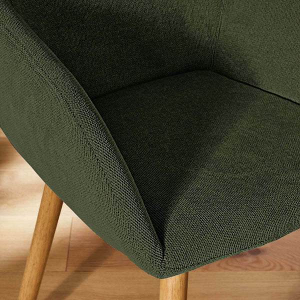Alarik Pair of Fabric Dining Chairs - Green 17679283