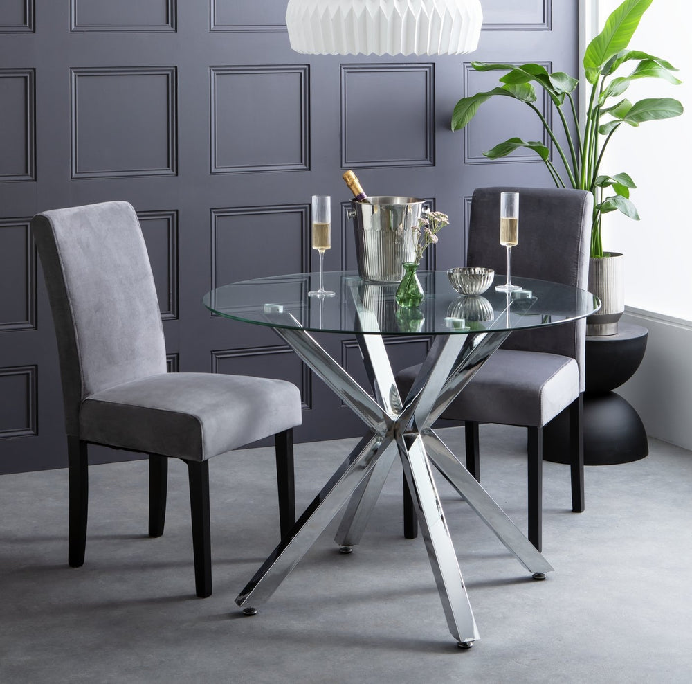 Alice 4 Seater Dining Table - Chrome 13184435