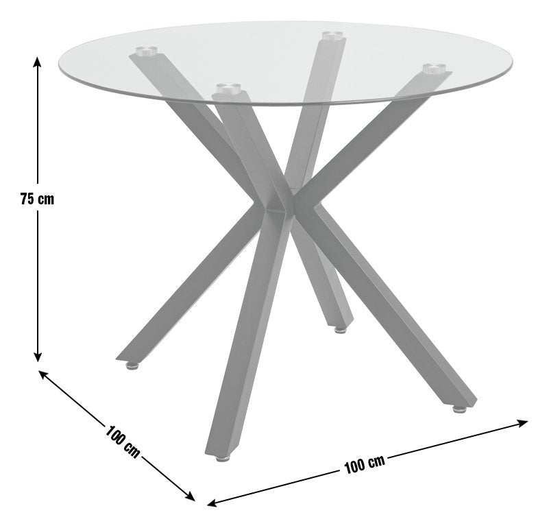 Alice 4 Seater Dining Table - Chrome 13184435