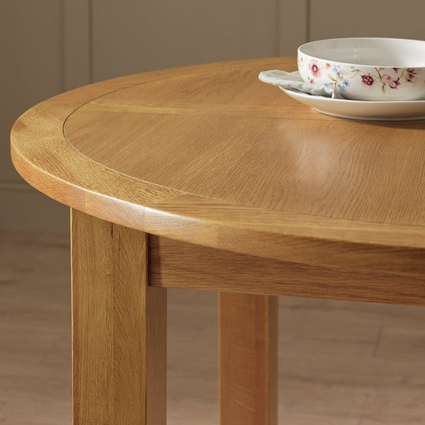 Natural oak extending dining table for kitchen or dining room
