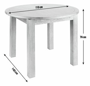 4 seater oak dining table with centre leaf extension
