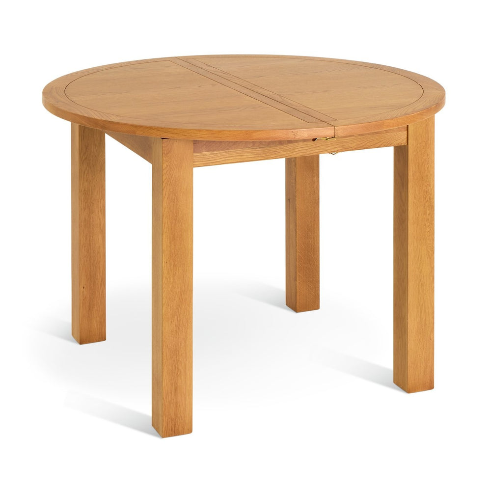 Ashwell 4 seater oak extending dining table in natural finish
