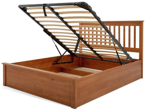 Aspley Double Wooden End Lift Ottoman - Oak Stain 13417621