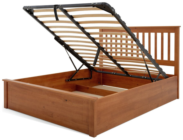 Aspley Double Wooden End Lift Ottoman - Oak Stain 13417621