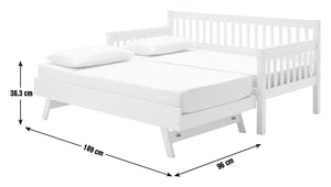 Aspley Trundle Day Bed - White 15817621