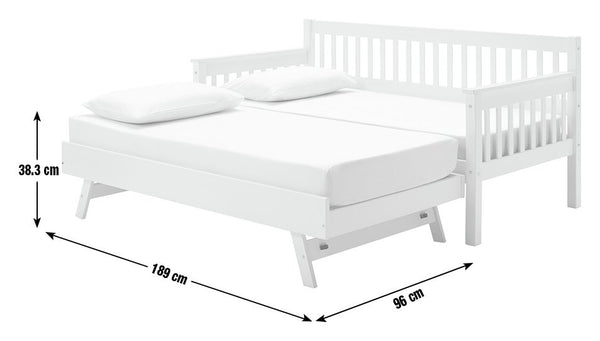 Aspley Trundle Day Bed - White 15817621