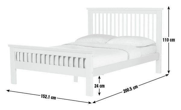 Aubrey Double Wooden Bed Frame - Charcoal 14722250