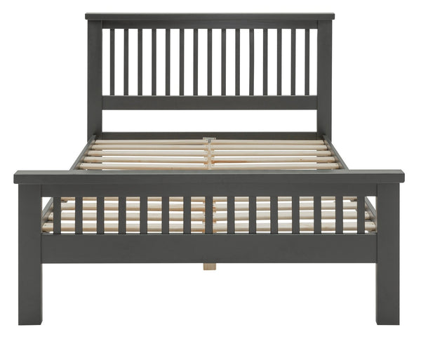 Aubrey Double Wooden Bed Frame - Charcoal 14722250