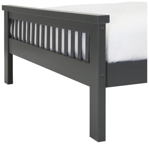 Aubrey Double Wooden Bed Frame - Charcoal 14722250