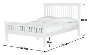Aubrey Kingsize Wooden Bed Frame - White 14192897