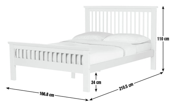 Aubrey Kingsize Wooden Bed Frame - White 14192897
